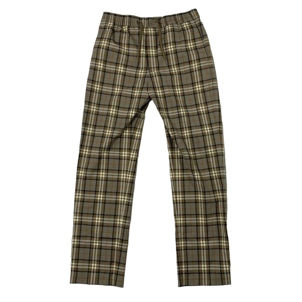 H&M Relaxed fit Beige Plaid Autumn Unisex Plaid Pants